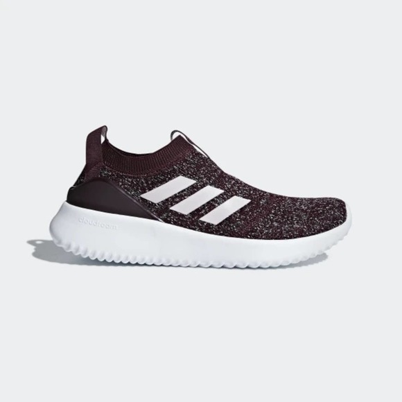 ADIDAS Ultimafusion Sneakers Slip On Maroon Purple White Running Shoes 11 Women - Picture 2 of 8